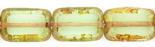 Polished Rectangles 12 x 8mm : Peridot - Picasso