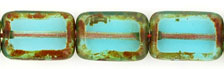 Polished Rectangles 12 x 8mm : Aquamarine - Picasso