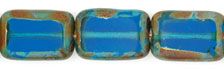 Polished Rectangles 12 x 8mm : Capri Blue - Picasso