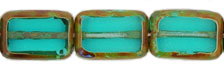 Polished Rectangles 12 x 8mm : Dk Aquamarine - Picasso