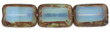 Polished Rectangles 12 x 8mm : Milky Aquamarine - Picasso