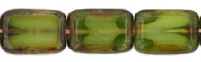 Polished Rectangles 12 x 8mm : Green/White - Picasso