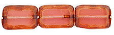 Polished Rectangles 12 x 8mm : Milky Translucent Pink - Picasso