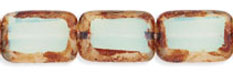 Polished Rectangles 12 x 8mm : Seafoam - Picasso
