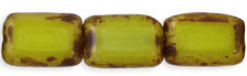 Polished Rectangles 12 x 8mm : Chartreuse - Picasso