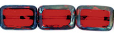 Polished Rectangles 12 x 8mm : Siam Ruby - Picasso