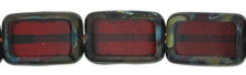 Polished Rectangles 12 x 8mm : Ruby - Picasso