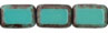 Polished Rectangles 12 x 8mm : Turquoise - Brown Picasso