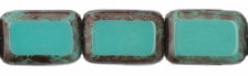 Polished Rectangles 12 x 8mm : Turquoise - Brown Picasso