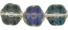 Flowers 8 x 4mm : Luster Blue Iris - Crystal