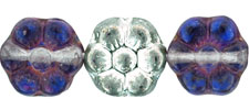 Flowers 8 x 4mm : Silver/Purple