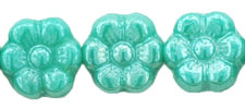 Flowers 8 x 4mm : Luster - Turquoise