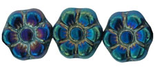Flowers 8 x 4mm : Luster - Opaque Indigo