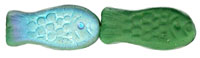 Fish 14 x 7mm : Matte - Opaque Green AB
