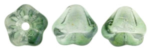 Baby Bell Flowers 6 x 4mm : Luster - Green/Crystal