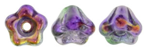 Baby Bell Flowers 6 x 4mm : Coated - Marea - Peacock/Gold