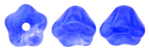 Baby Bell Flowers 6 x 4mm : Crystal/Blue Coral