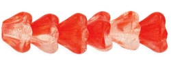 Baby Bell Flowers 6 x 4mm : Crystal/Red