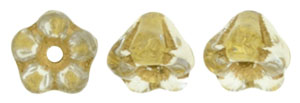 Baby Bell Flowers 6 x 4mm : Crystal - Gold-Lined