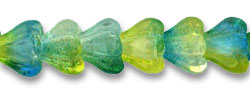Baby Bell Flowers 6 x 4mm : Coated - Yellow/Blue