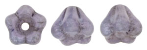 Baby Bell Flowers 6 x 4mm : Luster - Opaque Amethyst