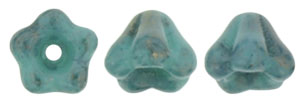 Baby Bell Flowers 6 x 4mm : Luster - Opaque Turquoise