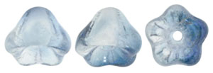 Bell Flowers 8 x 6mm : Luster - Crystal/Blue
