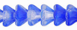 Bell Flowers 8 x 6mm : Crystal/Coral Blue