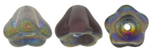 Bell Flowers 8 x 6mm : Matte - Med Amethyst - Vitral