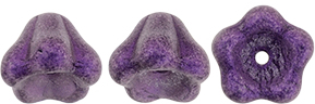 Bell Flowers 8 x 6mm : Metallic Suede - Lavender