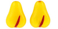 Fruit Beads - Flat: Milky Yellow / Red