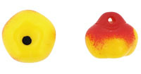 Fruit Beads - 3D : Apples - Opaque Yellow/Red