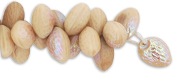 Fruit Beads - 3D : Almonds - Opaque Lt Beige AB