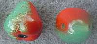 Fruit Beads - 3D : Pears - Milky Green/Red