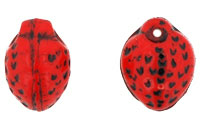 Fruit Beads - 3D : Strawberry - Opaque Red