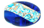 Oval/Silver Stripe 18/11mm: Cobalt