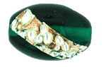 Oval/Silver Stripe 18/11mm: Green Emerald