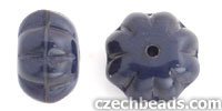 Puffed Flower Spacers 8/11mm : Opaque Navy/White