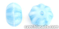 Puffed Flower Spacers 8/11mm : Opaque Lt Blue/White