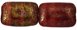 Flat Rectangles 12 x 8mm : HurriCane Glass - Luster - Rasberry