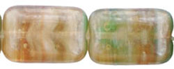 Flat Rectangles 12 x 8mm : HurriCane Glass - Luster - Carmal Apple