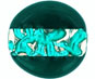 Flat Oval/Silver Stripe 15/10mm: Green Emerald