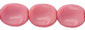 Twisted Flat Ovals 12 x 9mm : Opaque Pink