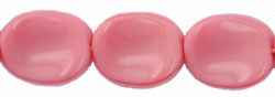 Twisted Flat Ovals 12 x 9mm : Opaque Pink