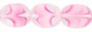 Twisted Flat Ovals 12 x 9mm : Crystal/Pink