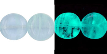 Flattened Round 12mm : Glow in the Dark - Alexandrite