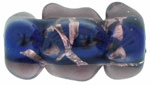 Dimpled Cylinder with Silver Foil 18/8mm: Amethyst/Cobolt