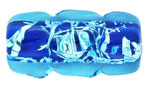 Dimpled Cylinder with Silver Foil 18/8mm: Aqua/Cobol