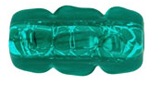 Dimpled Cylinder with Silver Foil 18/8mm: Green Emerald