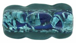 Dimpled Cylinder with Silver Foil 18/8mm: Mt.Blue/Cobolt